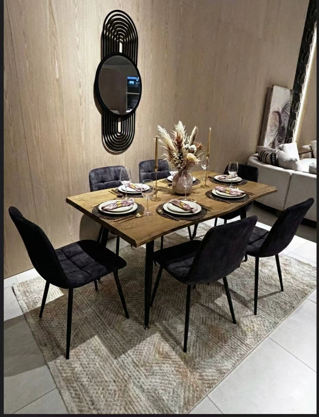 WARDEN 6 SEATER SINTERED STONE TOP DINING SET