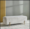 FUNCTIONAL STORAGE BENCH WITH GOLDEN STEEL LEGS