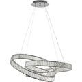 Modern Crystal & Chrome Metal LED Pendant Light
