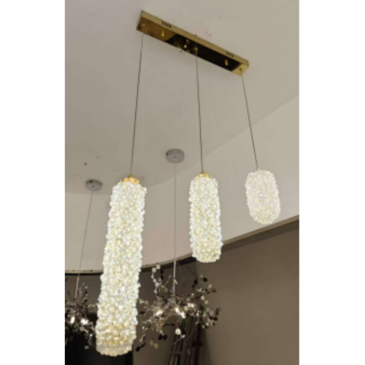 Crystal LED pendant light fixture