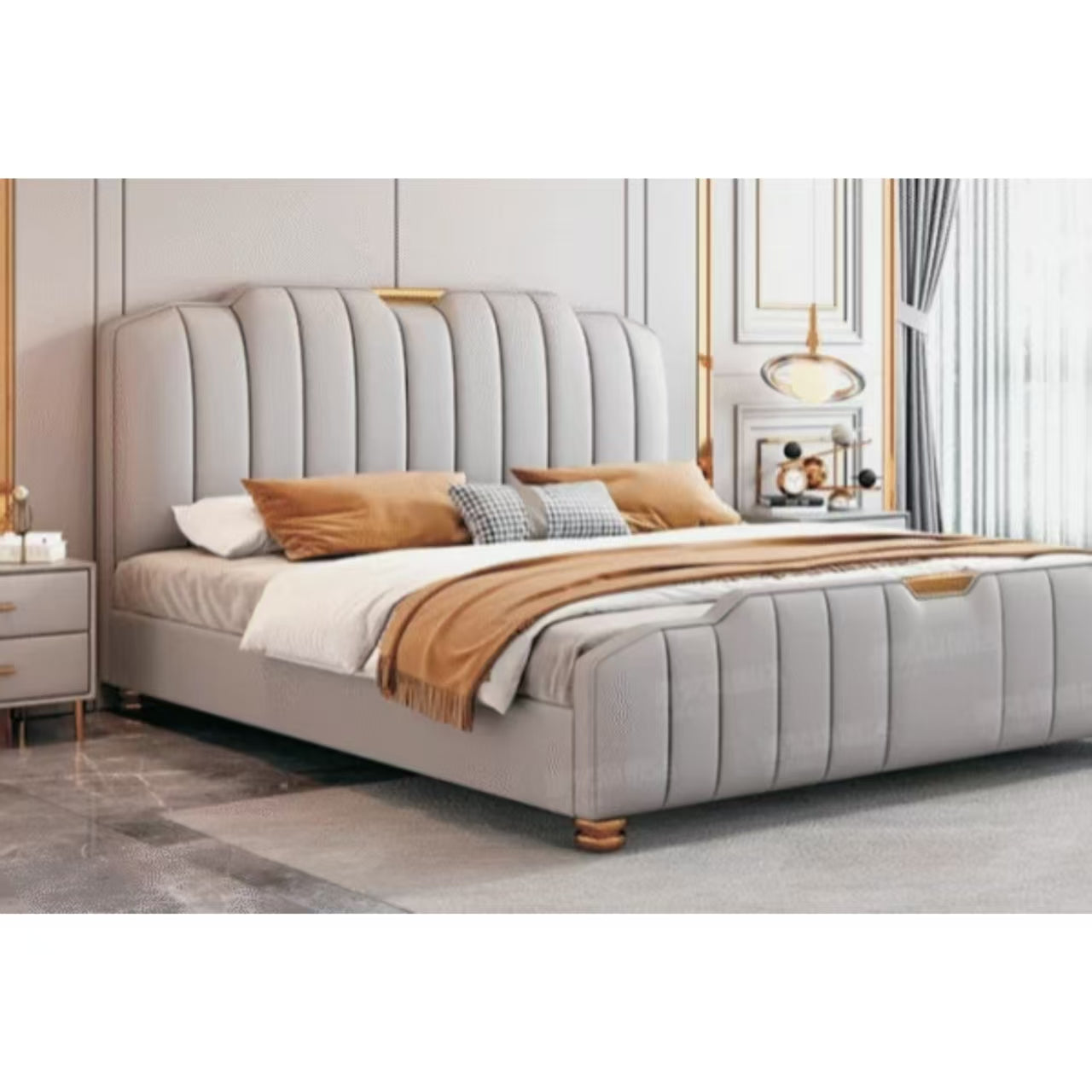 ESTRE RAPHIA CUSTOMIZABLE UPHOLSTERED BED