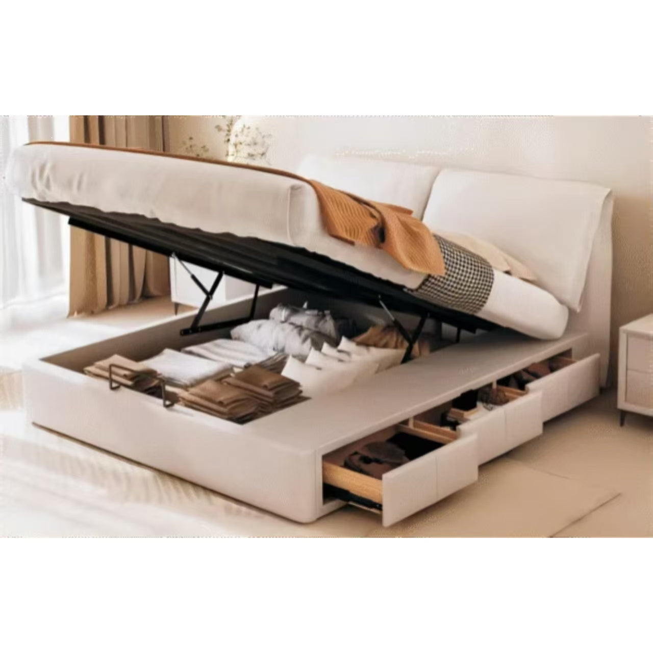 GIZOON QUEEN LIFT UP STORAGE BED
