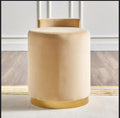 ROUND CURVY POUF WITH LOWER BACK & GOLDEN PINS