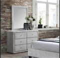 LUXURY UPHOLSTERED WARDROBE SET WTH SIX DRAWERS AD MIRROR STYLISH MODERN BEDROOM STORAGE