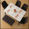THE MID CENTURY MARBLE LOOK DINING SET WITH BENCH