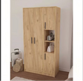 MODERN 3 SOOR WOODEN WARDROBE WITH OPEN SHELVES